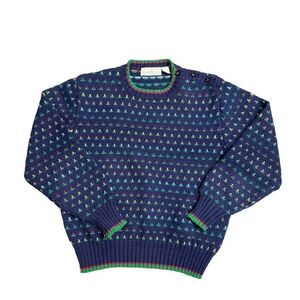 Vintage 80’s Loo & Boo Navy Tulip Sweater Size Large